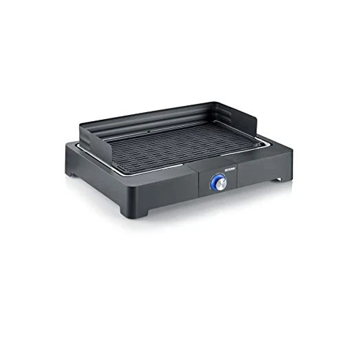 Offre limitée : SEVERIN Barbecue électrique 2 200 W avec grille en fonte d'aluminium, Barbecue de table avec pare-vent amovible, eBBQ avec bac à eau pour utilisation en intérieur et extérieur, Noir, PG 8567 de 65.66 EUR à 49.90 EUR (remise 24%)