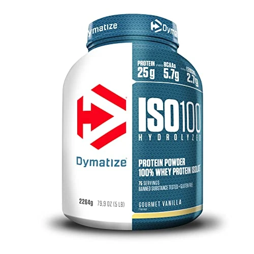 Dymatize ISO 100 Hydrolyzed Gourmet Vanilla 2264g - Hidrolizado de Proteína de Suero Whey + Aislado en Polvo