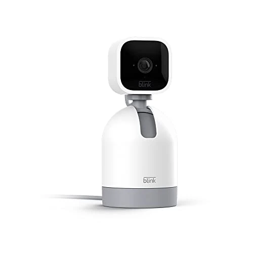 Blink Mini Pan-Tilt Cámara | Cámara de seguridad inteligente orientable, interior, con enchufe, audio bidireccional, vídeo HD y detección de movimiento, compatible con Alexa (blanca)
