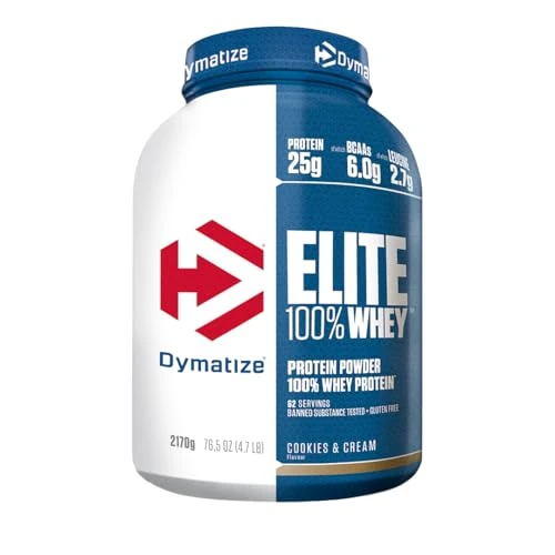 Dymatize Elite 100% Whey Cookies & Cream 2170g - wysokobiałkowy proszek o niskiej zawartości cukru + białko serwatkowe i BCAA