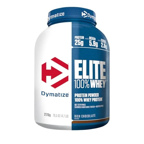 Offerta a tempo: Dymatize Elite 100% Whey Rich Chocolate 2170g - Polvere ad alto contenuto di proteine e basso zuccheri del siero latte BCAA - 0.00% da 84.99 € a 84.99 €