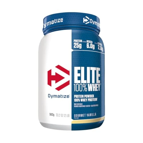 Zeitlich begrenztes Angebot: Dymatize Elite 100% Whey Gourmet Vanilla 942g - High Protein Low Sugar Pulver + Whey Protein und BCAAs von 57.90 € auf 57.90 € (0.00% Rabatt)