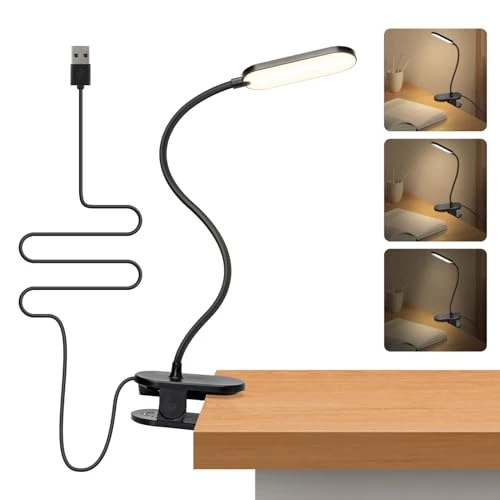 Offre limitee: Aigostar Lampe de Lecture, Lampe de Lit à Clipser Avec Bras Flexible Réglable à 360°, 3 Niveaux de Luminosité, Lampe flexible LED Avec Câble, 4000K Protection des yeux, lampe pince pour lit, Noir de 16.99 EUR a 14.44 EUR (economie 15%)
