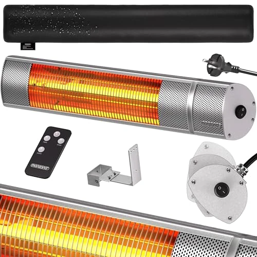 Offerta a tempo: MONZANA® Stufa Elettrica a Infrarossi 3 Livelli di Calore 2000W Custodia Protettiva Inclinabile 90° Telecomando Esterno - 15% da 79.99 € a 67.95 €