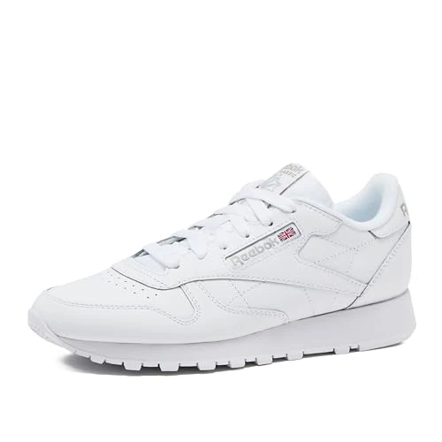 Reebok Classic Leather, Scarpe da ginnastica Unisex - Adulto, FTWWHT/FTWWHT/PUGRY3, 44.5 EU