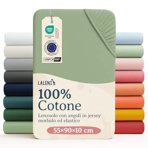 Zeitlich begrenztes Angebot: Laleni Jersey Spannbettlaken, 55x90cm, für Baby Beistellbett & Stubenwagen, 100% Baumwolle, Oeko-TEX Zertifiziert, Grün von 11.99 € auf 11.99 € (0.00% Rabatt)