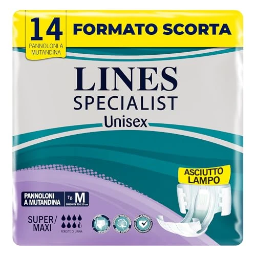 Oferta limitada: Lines Specialist Pañal para incontinencia para hombre y mujer, talla M x 24 + 4 de 25.37 EUR a 25.37 EUR (ahorro 0%)