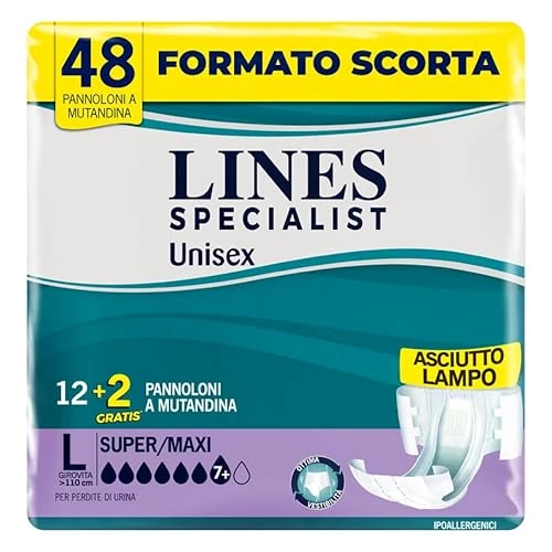 Limited-time offer: Lines Specialist Incontinence Nappy for Men and Women, Large x 24+4 from 32.63 GBP to 32.63 GBP (save 0%)
