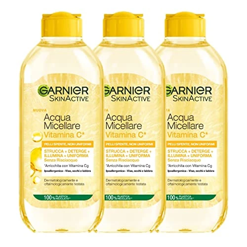 Tijdelijke aanbieding: Garnier Alles-in-1 SkinActive Micellair Water met Vitamine C, voor doffe en ongelijkmatige huid, zonder spoelen, 3 x 400 ml van 24.83 EUR naar 24.83 EUR (korting 0%)