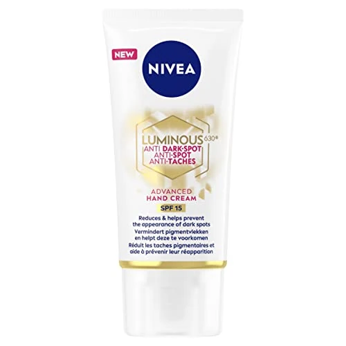 Zeitlich begrenztes Angebot: NIVEA Luminous 630 Anti Dark Spot Advanced Handcreme, 50 ml, Hautcreme angereichert mit Hyaluronsäure, pflegende Handcreme für leuchtende Haut von 8.27 € auf 8.27 € (0.00% Rabatt)