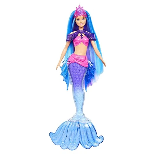 Limited offer: Mermaid Barbie 'Malibu' Doll with Seahorse Pet and Accessories, Mermaid Toys with Interchangeable Fins, HHG52 from 16.99 EUR to 16.99 EUR (save 0%)