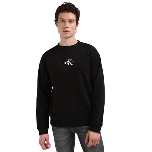 Oferta limitada: Calvin Klein Sudadera Hombre Core Monologo sin Capucha, Negro (CK Black), S de 89.90 EUR a 77.31 EUR (ahorro 14%)