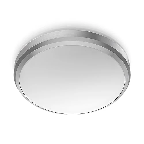 Philips - Plafón Philips Doris, lámpara de techo LED de exterior, color níquel, luz blanca neutra, 6W