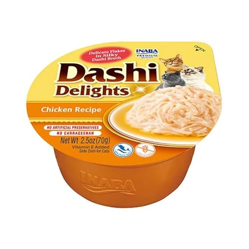 Offerta a tempo: INABA Dashi Delights, Delicati Fiocchi in Brodo di Pollo - Cibo Umido per Gatti con Brodo Dashi - Snack per Gatti Ricco di Proteine, Ingredienti Naturali - Pasto Complementare - 1 x 70gr - 10% da 1.99 € a 1.79 €