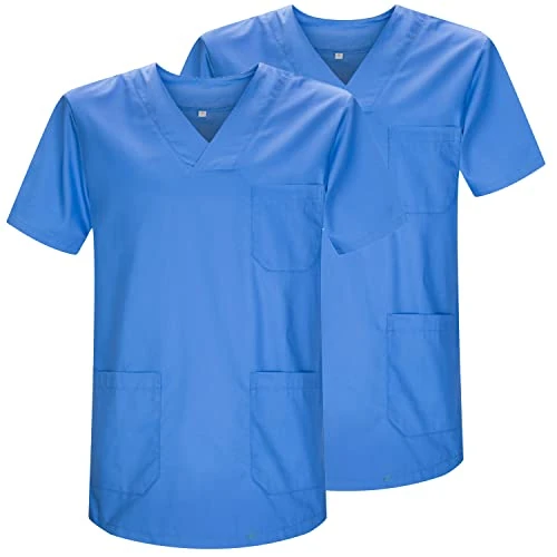 MISEMIYA - Packung 2 STK. - SANITÄRE CASACA Unisex SANITÄRE Uniformen SANITÄRE UNIFORM MEDIZINISCHE UNIFORM - Ref. 817 * 2-4XL, Hellblau 21