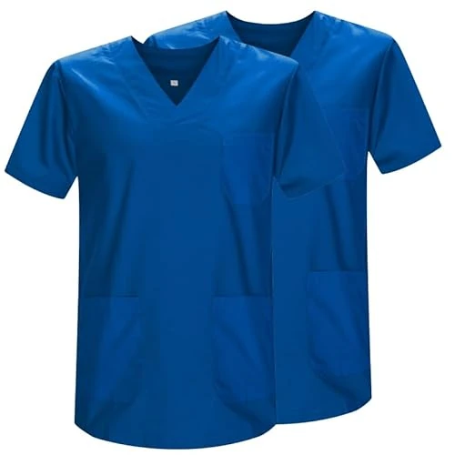 MISEMIYA - Confezione 2 Pz - Sanitari CASACA Unisex Divise SANITARIE Divise SANITARIE Divise MEDICHE - RIF. 817 * 2 - Small, Blu 37 21