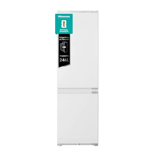 Hisense Rib312F4Awe Gecombineerde inbouwkoelkast, No Frost-technologie, inhoud 246 l, ledverlichting, elektronische display voor temperatuurregeling, wit, 54,5 x 54 x 177,2 cm, 57 kg