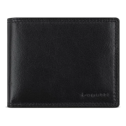 bugatti Savona — portfel męski z roślinnie garbowanej skóry bawolej, z ochroną RFID, format poziomy - Czarny