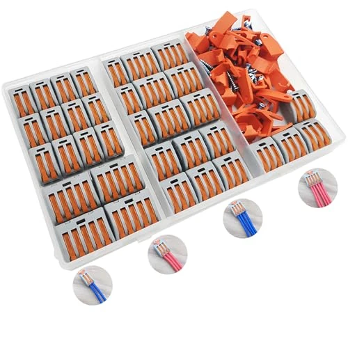 Offre limitée : Connecteur Electrique, CESFONJER 35 pcs Borne de Connexion électrique, Conecteur Electrique Compact Rapide (15 pcs*2 ports/10 pcs*3 ports/6 pcs*4 ports/4pcs*5 ports) de 13.19 € à 13.19 € (0.00% de remise)