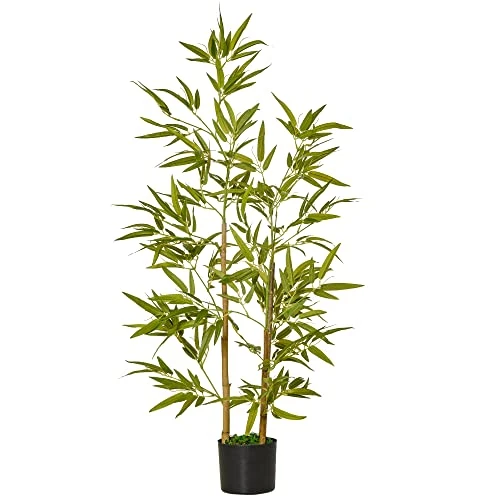 Offerta a tempo: HOMCOM Pianta Artificiale da Interno 120cm in Vaso con 336 Foglie, Pianta Finta di Bambù Realistica per Interno ed Esterno - 0.00% da 42.95 € a 42.95 €