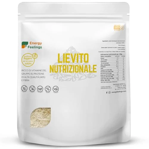 Offerta a tempo: Energy Feelings Lievito Nutrizionale in Scaglie 1 kg. Lievito Alimentare Naturale Inattivo, Integratore Ricco di Vitamine B e Proteine 46%, in Fiocchi Senza Glutine e Vegano - 0.00% da 28.87 € a 28.87 €