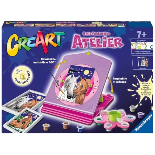 Ravensburger CREART Atelier Cavalli - Painting with numbers - Complete set - Compatible with the Creart line