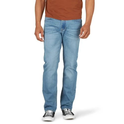 Wrangler Authentics Męskie dżinsy Slim Fit Straight Leg, Pokrycie, 34W / 30L
