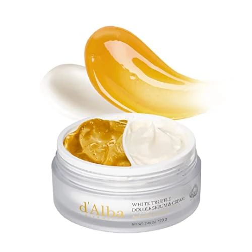 d'Alba Double Serum & Cream Siero e Crema Personalizzabile al Tartufo Bianco Italiano, SkinCare Vegano Coreano, Crema con Tartufo Bianco 2 in 1, Adatto a Tutti i Tipi di Pelle (70g)