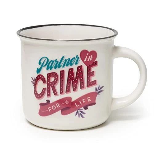 Legami CUP0052 Cup Puccino, taza de porcelana New Bone China, tema Partner in Crime, Take a Break Collection, capacidad 350 ml, lavable en lavavajillas, apto para microondas