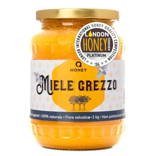 Offerta a tempo: Q Honey Miele millefiori grezzo 1 kg – crudo, non filtrato, naturale - 0.00% da 20.99 € a 20.99 €