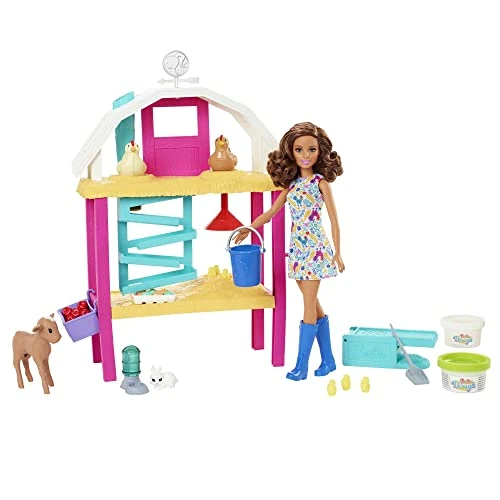 Limited offer: Barbie Doll and Playset with Coop, Animals, Dough, Molds and More, Hatch and Gather Egg Farm, HGY88 from 39.67 EUR to 39.67 EUR (save 0%)