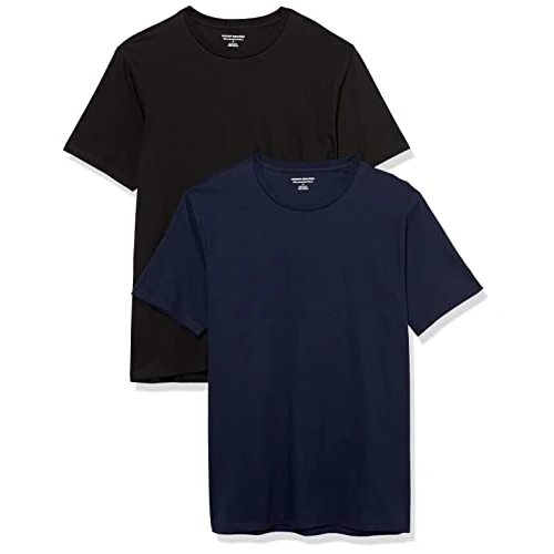 Amazon Essentials Heren Slim-Fit T-shirt met korte mouwen en V-hals, 2 stuks, zwart/marineblauw, X-Large