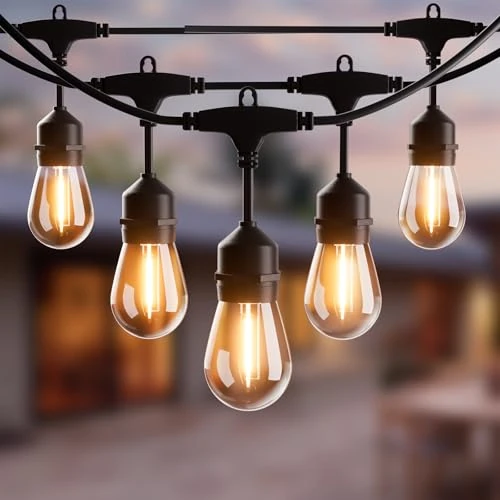 Offerta a tempo: Yuucio S14 100FT Catena Luminosa Esterno Di Luci A Led Da 30m Per Esterni Impermeabile IP65 Con 30+2 80lm 1W Lampadina In Plastica 2700 K Luce Bianca Calda Per Giardino Terrazza Matrimoni - 43% da 99.99 € a 56.85 €