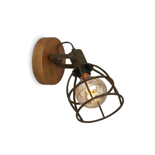 Oferta ograniczona: Briloner Lampy – lampa sufitowa w stylu retro z abażurem z kratki, 3-punktowa lampa sufitowa vintage, oprawka E27 maks. 25 W, regulowane klosze, rustykalny punkt sufitowy ze stali, ciemnobrązowy z 24.90 EUR na 19.90 EUR (znizka 20%)
