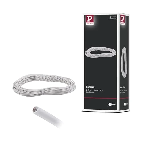 Tijdelijke aanbieding: Paulmann 94591 kabelsysteem spankabel Corduo 20 m geïsoleerd 2,5 mm² kabel wit draadkabel rail van 41.95 € naar 28.37 € (32% korting)
