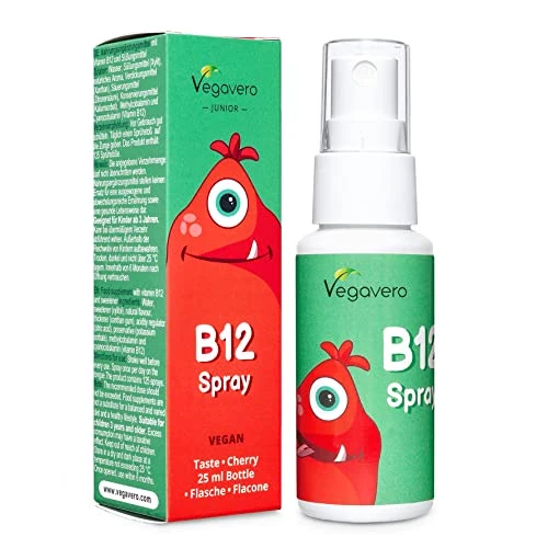 Offerta a tempo: Vitamina B12 per BAMBINI Vegavero® | 5 mcg | Metilcobalamina + Cianocobalamina | SENZA ZUCCHERO | Assorbimento Sublinguale e Immediato | Formato Spray | Gusto Ciliegia | Vegan - 10% da 17.99 € a 16.23 €