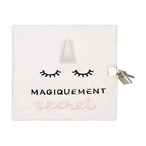 期間限定オファー: DRAEGER Paris | ホワイトプラッシュユニコーンダイアリー | 魔法の秘密のメッセージ | 南京錠と彼女の秘密のための鍵付き日記帳 | 子供、娘へのギフトアイデア 通常価格 10.99 JPY セール価格 5.91 JPY (割引 46%)