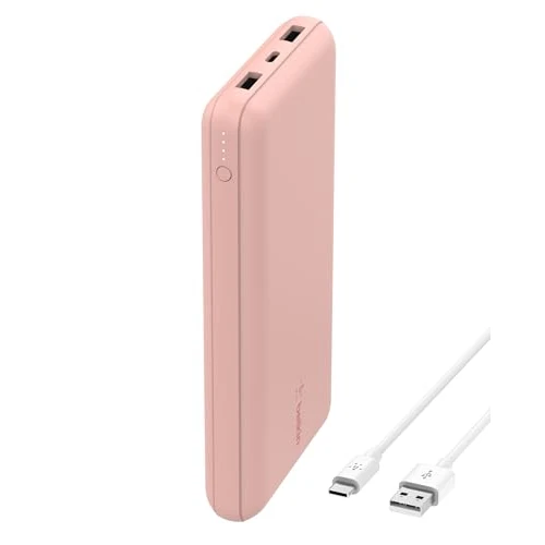 Offre limitee: Belkin Batterie externe USB-C 20000mAh (power bank puissance de 20K, entrée et sortie USB-C, 2 ports USB-A, câble USB-C vers USB-A fourni, pour iPhone, Galaxy, Pixel, iPad, AirPods, etc.) - Or rose de 39.99 EUR a 19.98 EUR (economie 50%)