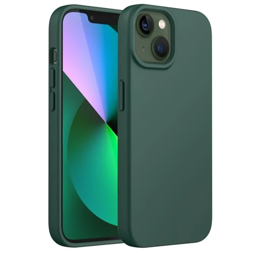 Offerta a tempo: JETech Cover in Silicone per iPhone 13, Verde Notte - 0.00% da 12.99 € a 12.99 €