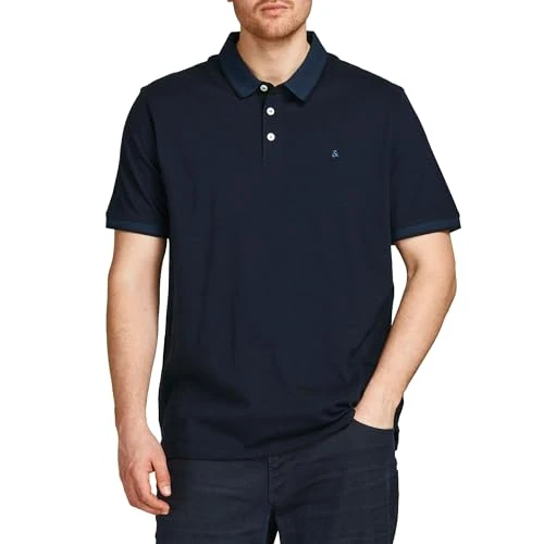 Jack & Jones Plus Herren Poloshirt Polohemd, Dark Navy/Detail:PS, 3XL