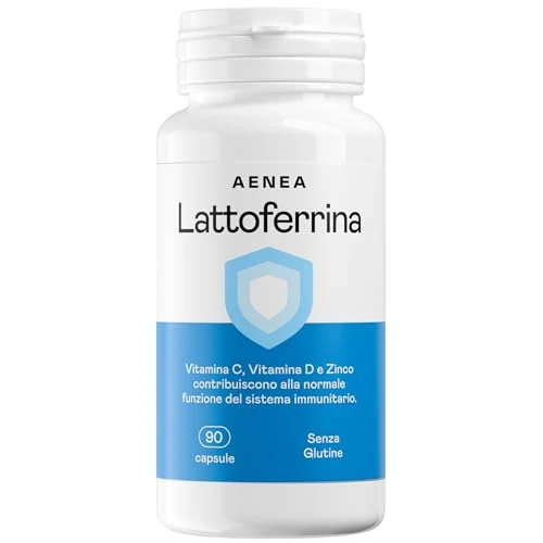 Offerta a tempo: Lattoferrina Alto Dosaggio 90 Capsule - Integratore Difese Immunitarie con Lattoferrina, Vitamina C, Vitamina D e Zinco Supporto in Inverno e nei Cambi di Stagione Prodotto in Italia - 52% da 24.90 € a 11.99 €