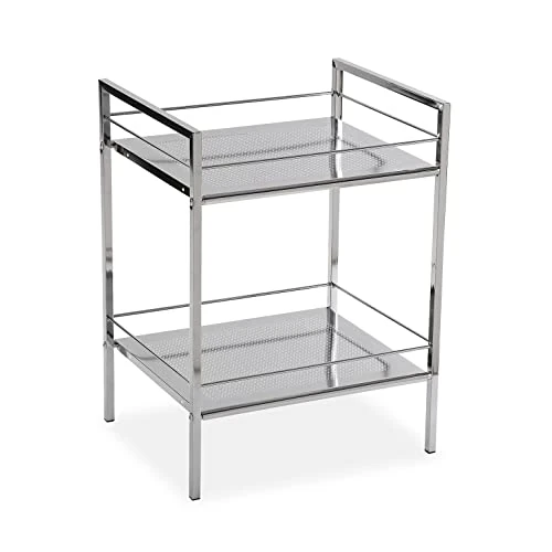 Limitiertes Angebot: Versa Hannover Möbel für das Bad, Ablagefläche mit 2 Fächern, Maßnahmen (H x L x B) 53 x 31 x 39 cm, Stahl, Farbe: Silber von 45.99 EUR auf 34.19 EUR (Spare 26%)