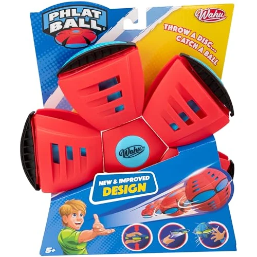 Offerta a tempo: Wahu - PHLAT BALL Classic - Rosso - Frisbee Volante Trasformabile in Pallone - Giochi da Giardino per Bambini dai 5 Anni - Palla Innovativa 15,7 cm - Frisbee 22,9 cm - 2+ Giocatori - 41% da 16.99 € a 9.99 €