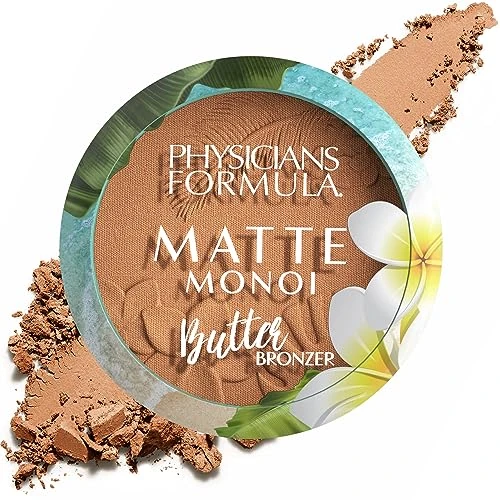 Oferta ograniczona: Physicians Formula Matowy Monoi Butter Bronzer, Puder Bronzer o Kremowej i Miękkiej Teksturze, Wzbogacony Monoi i Masłem Murumuru dla Długotrwałego Efektu, Odporny na Wodę, Matowy Głęboki Bronzer z 49.11 EUR na 49.11 EUR (znizka 0%)