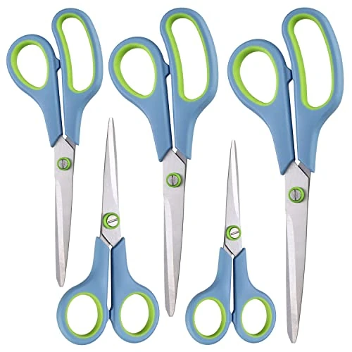 Zeitlich begrenztes Angebot: CCR Schere,Edelstahlklingen Soft-Grip Scheren Set,Bastelschere Geeignet für Zuhause, Büro und Schule,Satz von 5(blau) von 10.99 € auf 10.99 € (0.00% Rabatt)