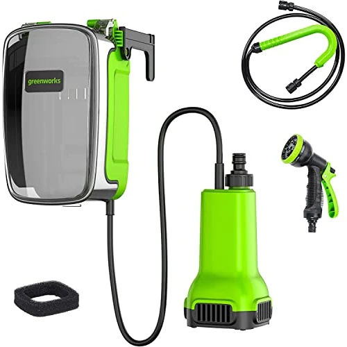 Oferta limitada: Greenworks G24SWP Bomba de Agua Sumergible Inalámbrica, 1800L/hora, Acoplador Rápido de 1/2”, Cabezal de Pulverización 8 en 1, Manguera de 2m SIN Batería de 24V y Cargador, Garantía de 3 Años de 111.00 EUR a 111.00 EUR (ahorro 0%)