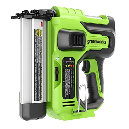 Oferta limitada: Greenworks GD24BN Clavadora a batería, Capacidad de 110 clavos, 110pcs/min para Clavos de 20-50mm 18GA SIN Batería de 24V y Cargador, Garantía de 3 Años de 99.98 EUR a 99.98 EUR (ahorro 0%)