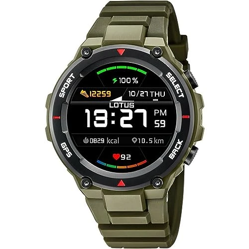 Offerta a tempo: LOTUS Orologio Intelligente Uomo - Smartwatch Gomma Verde Militare - Impermeabile IP65 50024/3 - GPS, Controllo Musica, Contapassi e Calorie, Multi Sport, Frequenza Cardiaca e Pressione - 0.00% da 127.40 € a 127.40 €