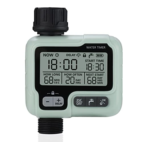 Oferta limitada: johgee Programador de riego Sistema de riego Programador riego de Control para césped de jardín, riego automático, retraso de Lluvia, Control Manual y Bloqueo para niños de 29.99 € a 29.99 € (ahorro 0.00%)