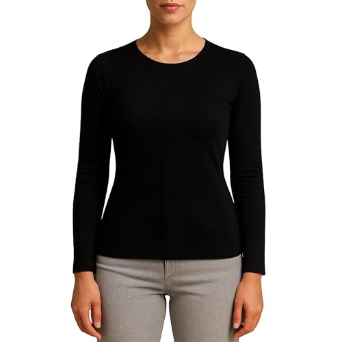 Koszulka Termica Damska koszulka z długim rękawem - Odzież Termiczna - Wewnętrzna Zima - koszulka zimowa damska - koszulka Termiczna - Zima Termiczna - Zima, czarny, M